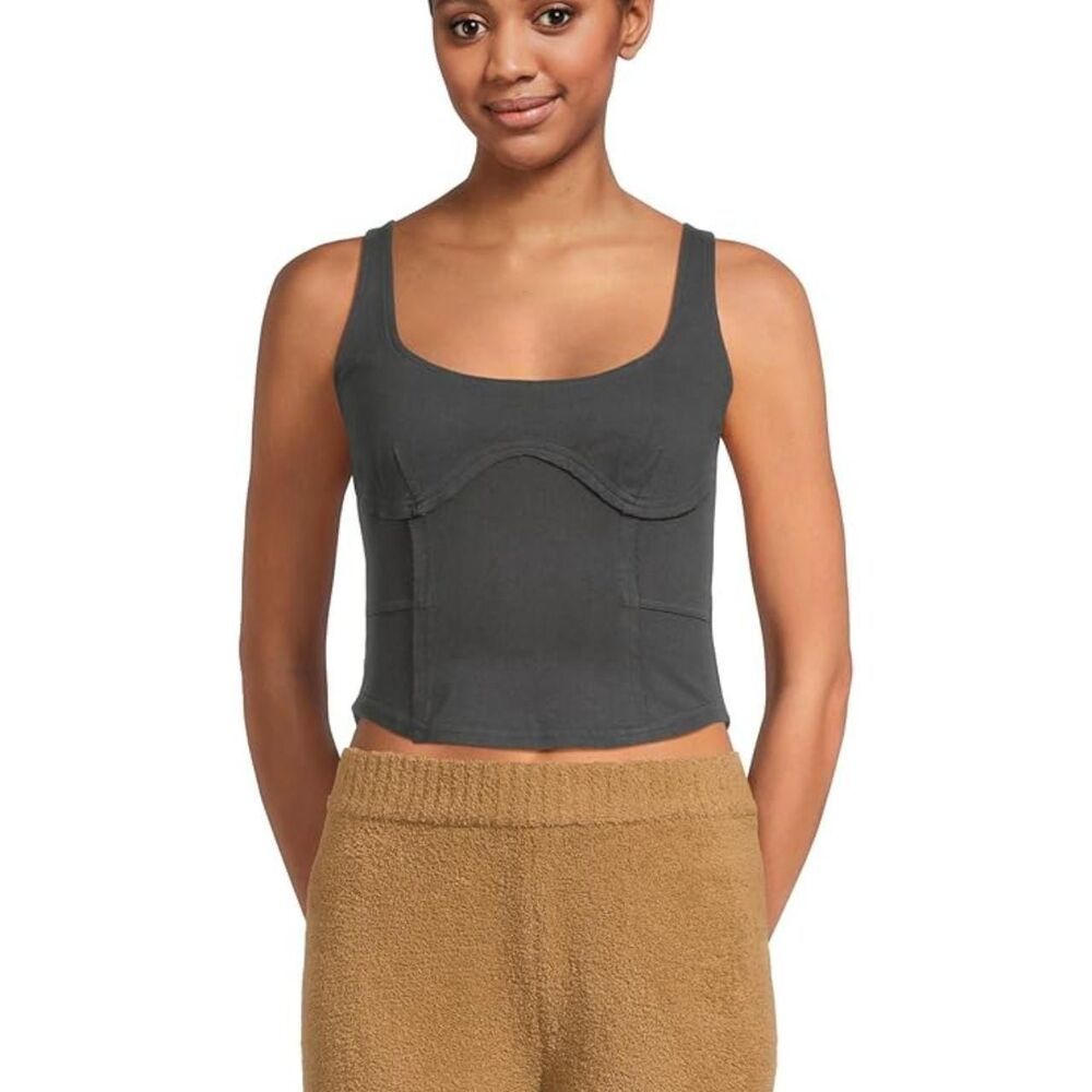 UGG Lennox Tank Top Women’s Size 1X Stretch Gray Ink Corset Style 1167387 NEW